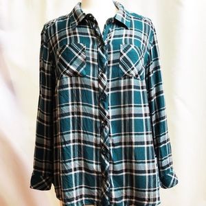 Christopher & Banks Plaid Button Down Shirt XL